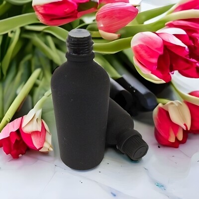 100mL MATT BLACK  Glass Boston Bottle with Black Tamper Evident   Dripolator - PACK of 10