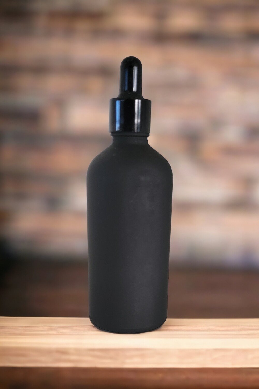 100mL MATT BLACK glass dropper bottle with BLACK TEAT &amp; BLACK GLOSS CAP