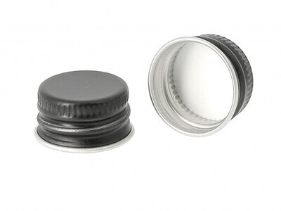 28mm Black or Silver  METAL Wadded Cap (Suitable for 28mm Neck GLASS BOTTLES ) - PACK of 25