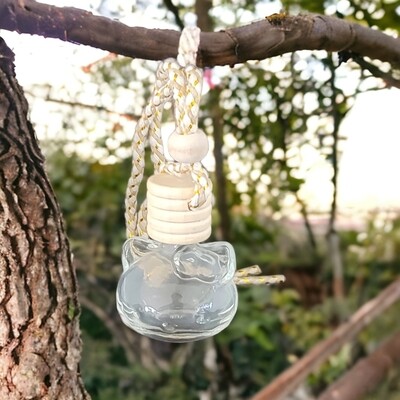 8ml Car Diffuser Kitty Kat Glass and Timber Overcap SPECIAL BUY