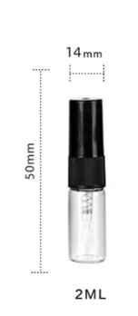 2ml  Glass Graduated Atomiser with Black Overcap
