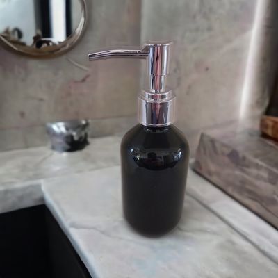 200ml Black Veral (PET) Plastic with 24410 Neck SILVER BIRD BILL Lotion Pump