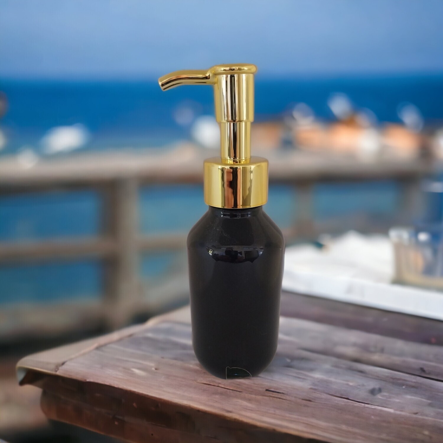 100mL GOLD  BIRD BILL Lotion Pump with Black Veral PET(Plastic) Bottle