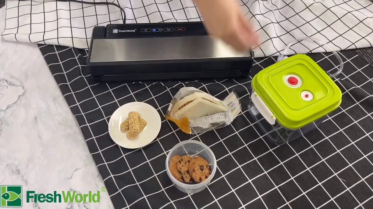 JAR Vacuum Sealer (USE A JAR NOT A BAG)  -Food Canister Chamber   Electric Pump (Optional Extra)  + 3 Size CANISTERS &amp; 3 Glass Jars   KIT