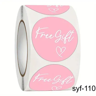 FREE GIFT STICKERS 25MM X 500PC ROLL -LIGHT PINK