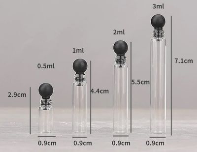 Perfume Glass Sample/Tester Vials  - SET OF 0.5ML 1ml 2ML 3ML (4 pc Set)