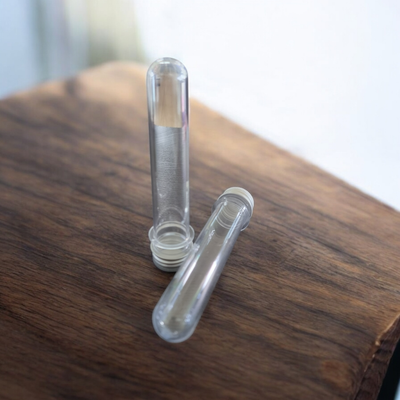 45mL TEST TUBE Plastic (PET ♲ ) with SILVER WADDED CAP  Lab Test Tubes Metal Cap Screw Lid Round Bottom Suitable for Wedding Parties