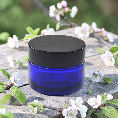 30g COBALT BLUE Glass QUALITY Balm Pot & BLACK Screw Cap - SPECIAL BUY 30g COBALT BLUE Glass QUALITY Balm Pot & BLACK Screw Cap - SPECIAL BUY
