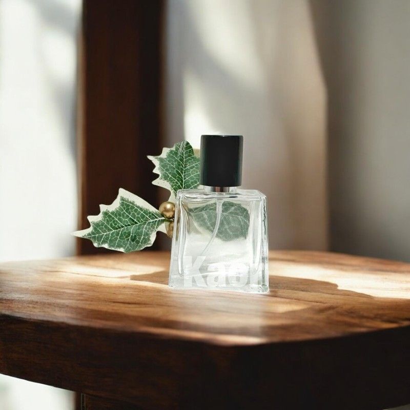 30mL Clear Glass Atomiser (SILVER Spray Head) Black Overcap (BERRY)