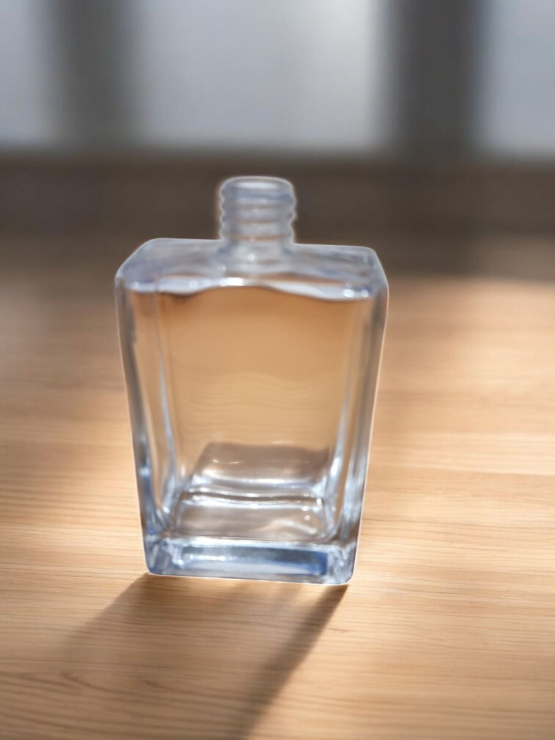100mL RECTANGLE CLEAR GLASS BOTTLE 18MM NECK