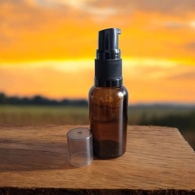30mL AMBER GLASS AROMA SERUM PUMP BOTTLE - SPECIAL BUY