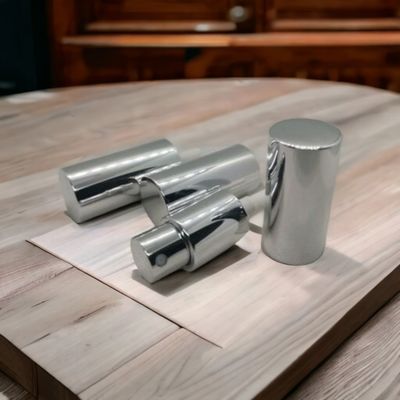 18mm Atomiser Sprays  heads - GLOSS Silver   (18mm neck Boston Bottles 5ml to 100ml) - 85mm Drawup Straw