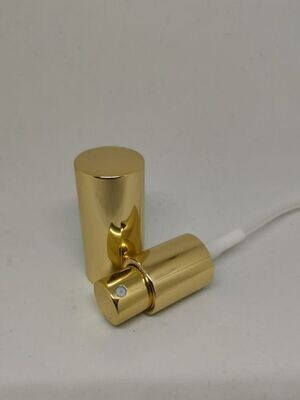 18mm Atomiser Sprays  heads - GLOSS Gold (18mm neck Boston Bottles 5ml to 100ml) - 85mm Drawup Straw