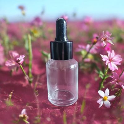 60 ML CLEAR SLANTED SHOULDER BOTTLE WITH BLACK DROPPER &amp; TEAT