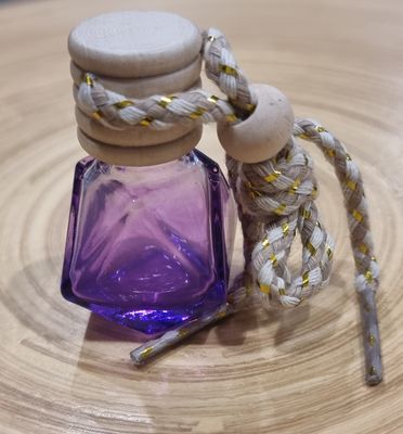 8ml Car Diffuser with Multi Facet PURPLE Glass and Timber Overcap - SPECIAL BUY