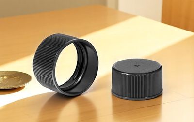 24mm BLACK -RIBBED Wadded Screw Cap - (Suit 24mm PET Bottles) WHOLESALE BULK 100PCS