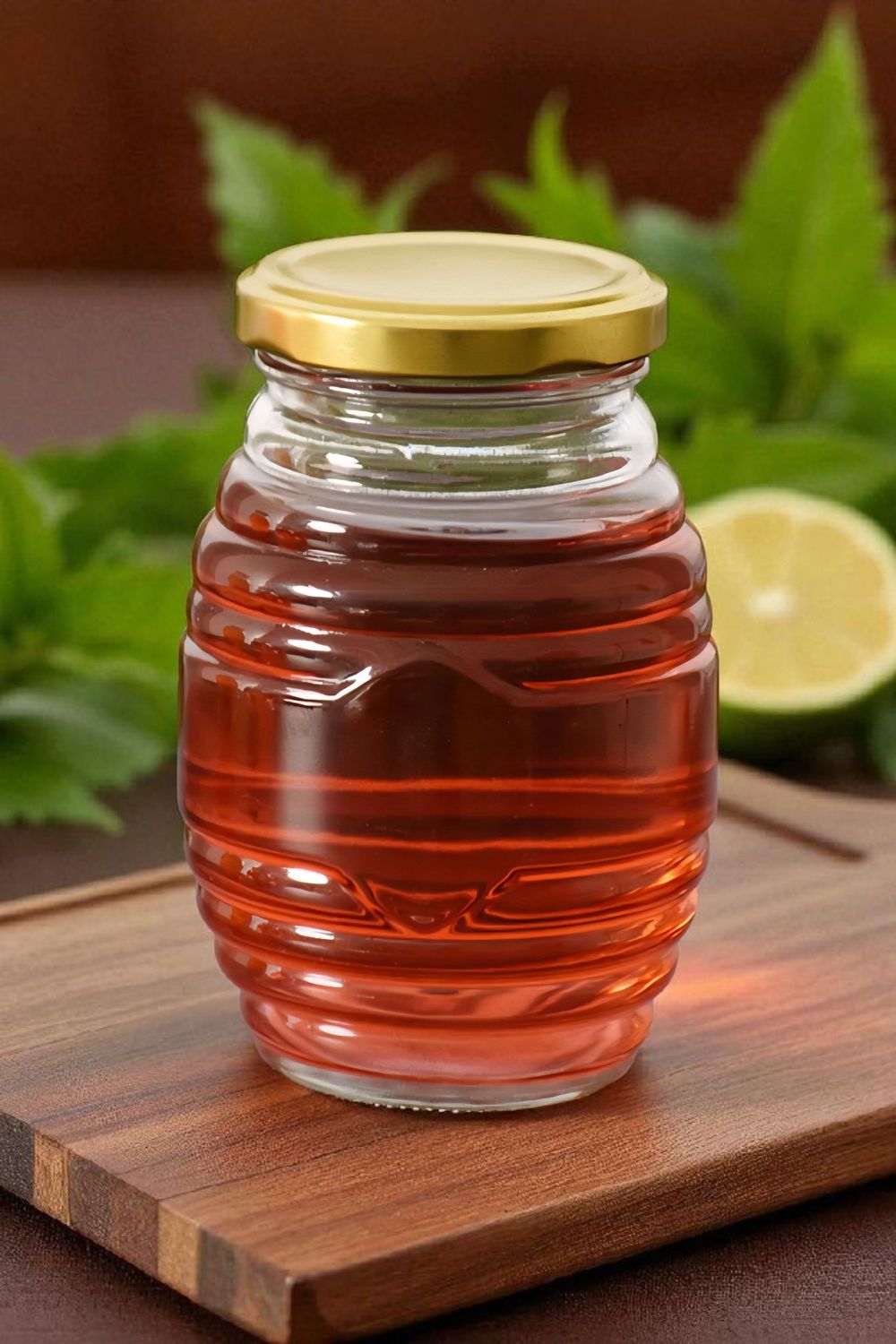730ml HONEY HIVE Glass Jar with CHOICE OF Metal Cap COLOUR