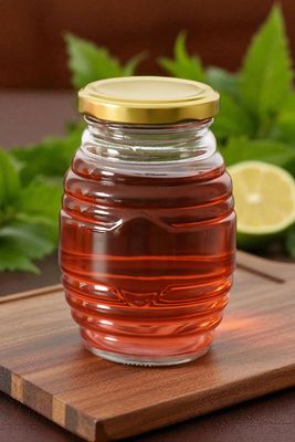 730ml HONEY HIVE Glass Jar with CHOICE OF Metal Cap COLOUR