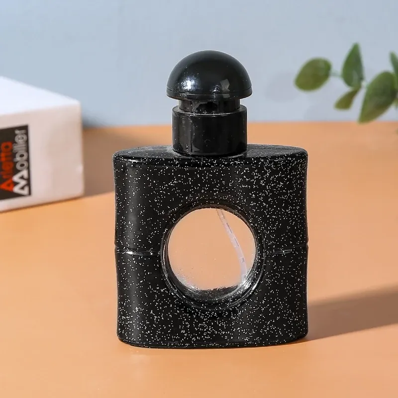 30ML Elegant (Black Opium Style) Coated Black Glass &amp; Gold  Perfume Atomiser