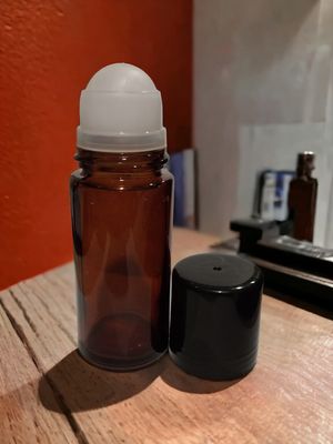 50mL AMBER THICK GLASS Roller (Deodorant or Essential Oils) - REFILLABLE - PACK OF 5 - SPECIAL BUY