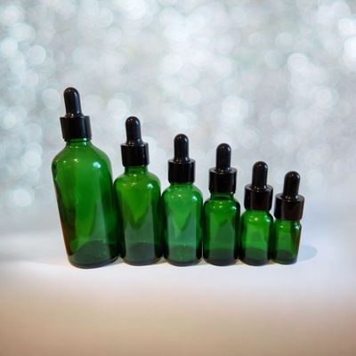 GREEN GLASS BOSTON AROMA BOTTLES 18mm NECK - 5mL to 100mLOPTIONS TO CHOOSE DISPENSER TYPE