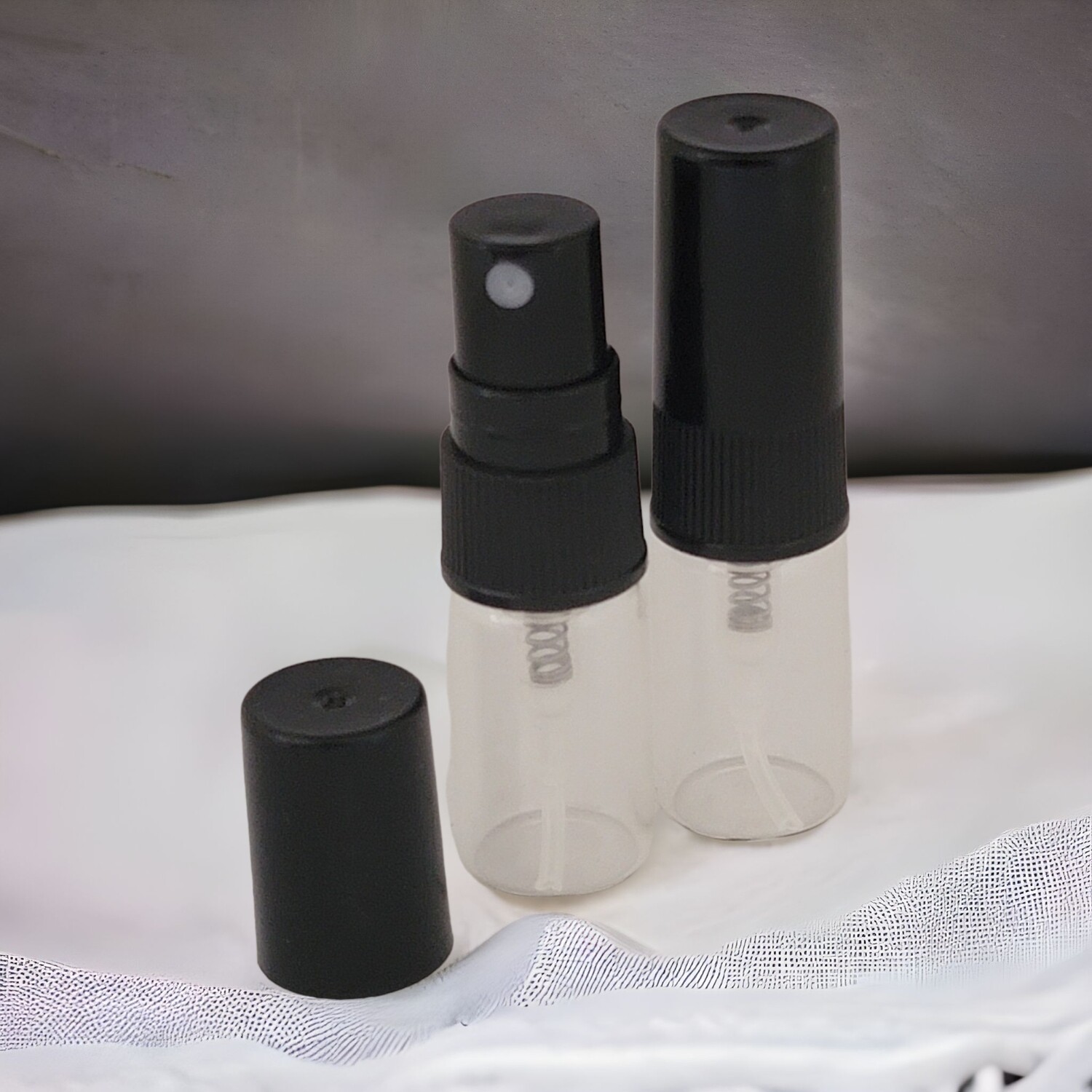 2ml  Glass Atomiser with Black Overcap PACK 100 PCS