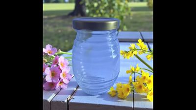 180mL (250g HONEY)  Honey Hive Glass Jar with Choice of 53mm Lid