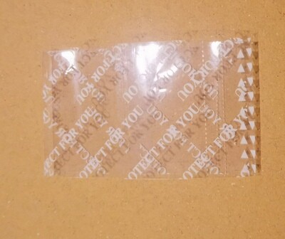 Tamper Evident Sleeves Clear 55mm Width x 33mm Height 500 Piece Pack (For Your Protection &amp; Perforation in White)