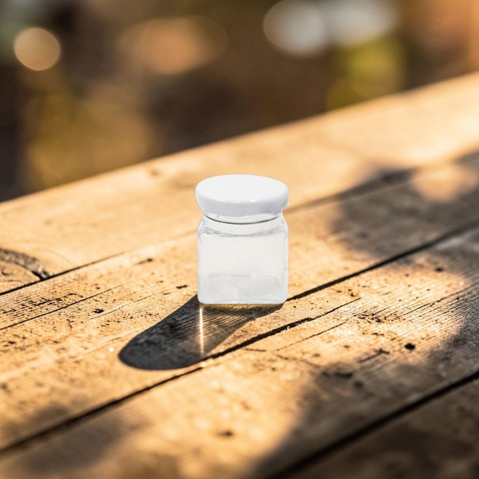 50ml Square Glass Jar with Choice of TWIST Cap - PACK OF 12