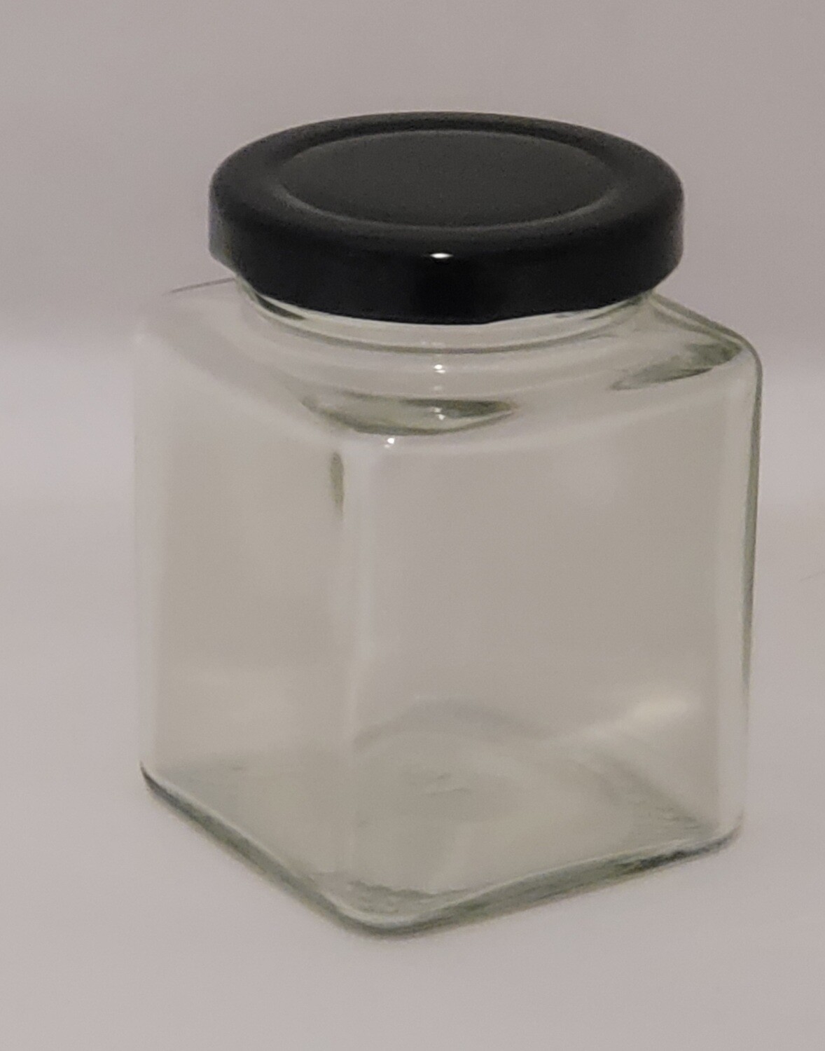 100ml Square Glass Jar with Choice of TWIST Cap Colour - Pack of 10