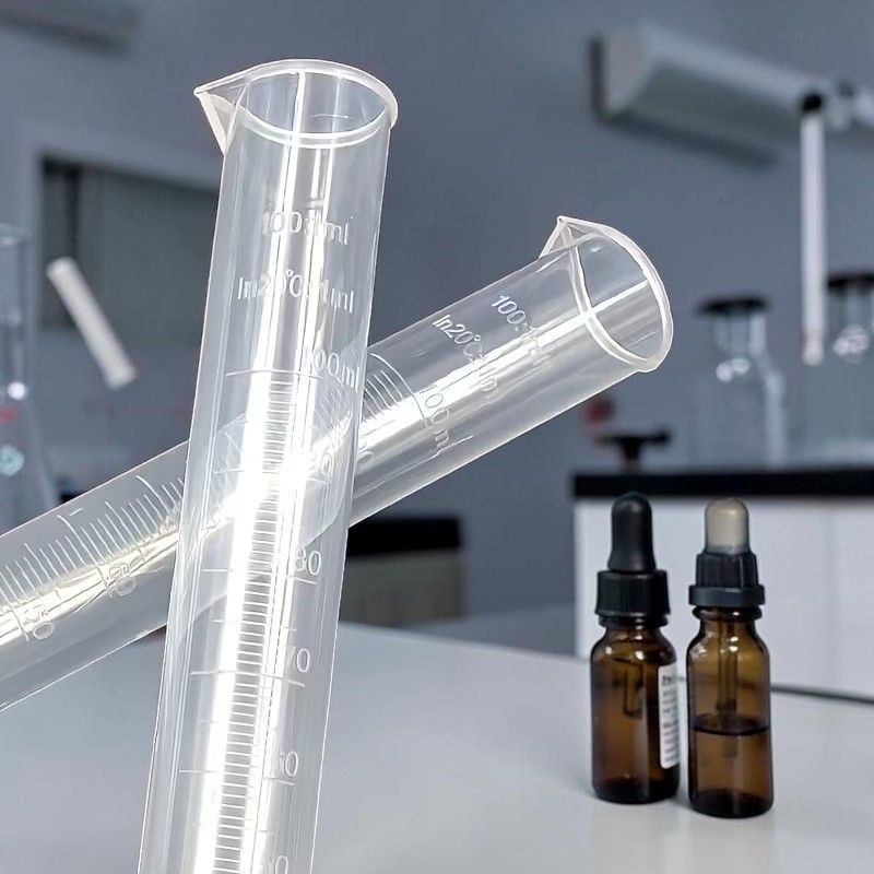 100mL Transparent High-Temperature Resistant Plastic Graduated Cylinder WITH 1mL Graduations ( Accuracy +/- 0.5mL)