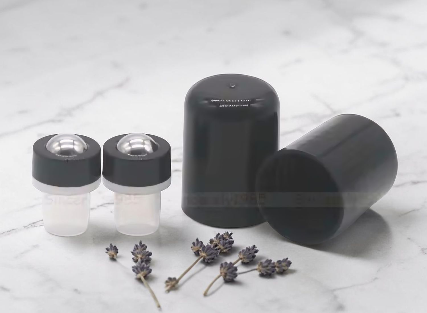 S/Steel Roller Lids &amp; Black Caps For 18mm / 410 Neck Size Suit Doterra /Young Living Bottles Glass Roll on Aromatherapy Boston DIN18 Necks - NEW ITEM