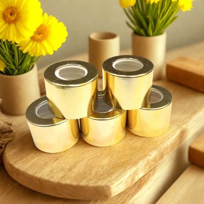 18mm GLOSS GOLD  Alumina Dropper Caps (Fits 5ml to 100ml Bostom 18mm Necks) - BULK Pack 100 Pcs