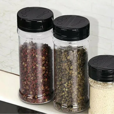 100mL Spice Jar (PET - ♲ Plastic) Double dispenser Cap with Labels/Funnel &amp; Pen