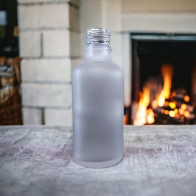 FROSTED CLEAR (FULL COLOUR) GLASS BOSTON AROMA BOTTLES 18mm NECK - 30mL to 100mL OPTIONS DRIPULATOR,WADED CAP OR ORIFACE REDUCER