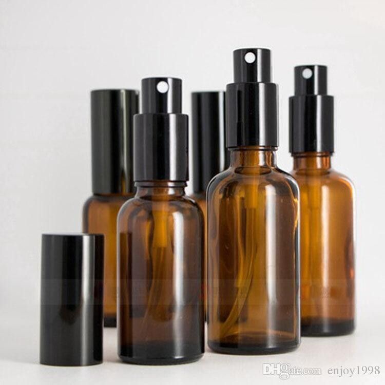 AMBER GLASS BOSTON AROMA BOTTLES 18mm NECK - 5mL to 100mL OPTIONS WITH ATOMISER OR ONLY ATOMISER