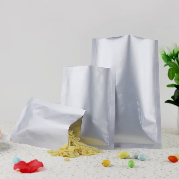 Matt Silver  3 Side Seal Pouches, No Zipper - 13 x 17.5cm