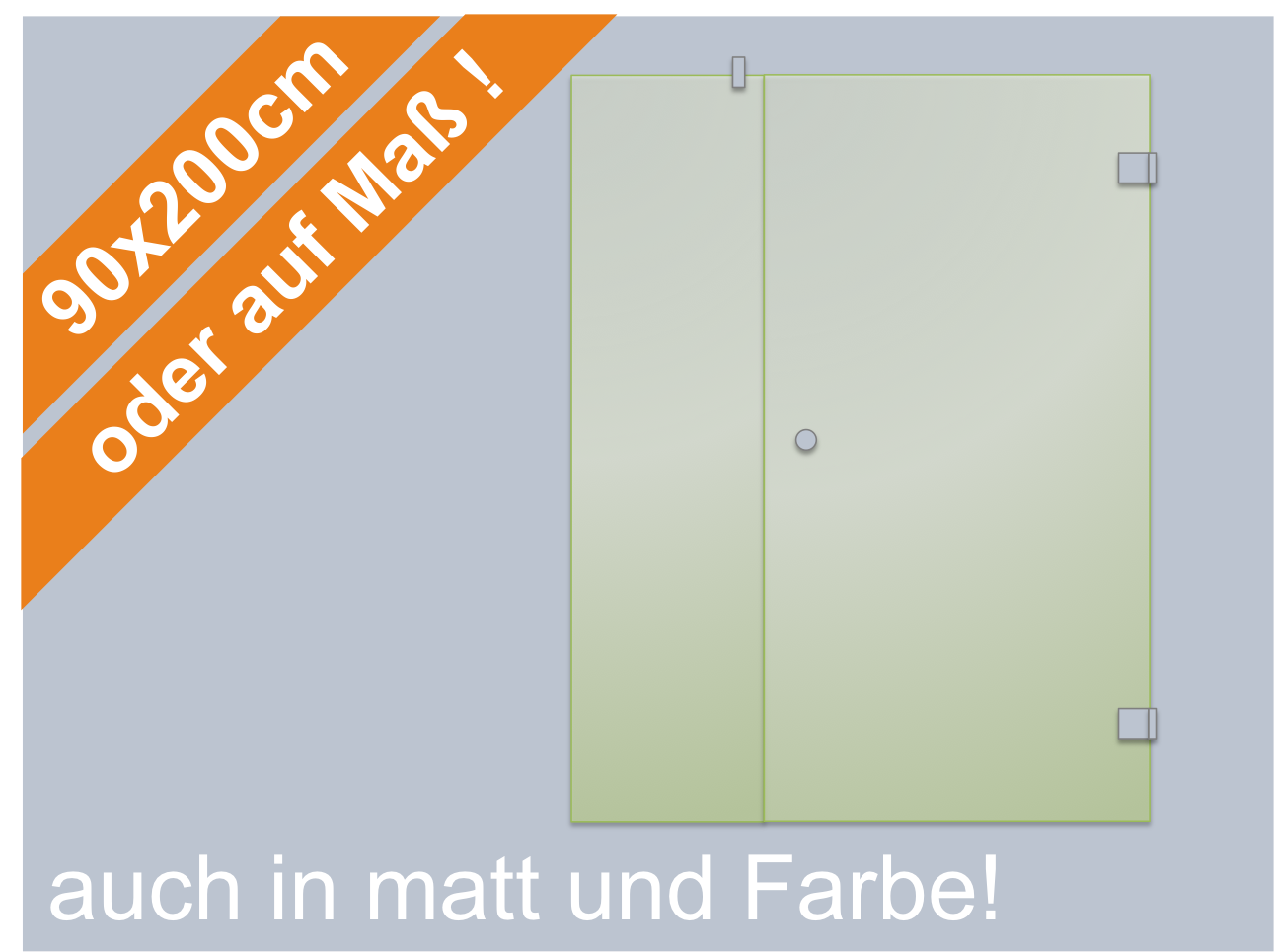 Duschtür Set 2-teilig,  bis 90x200cm