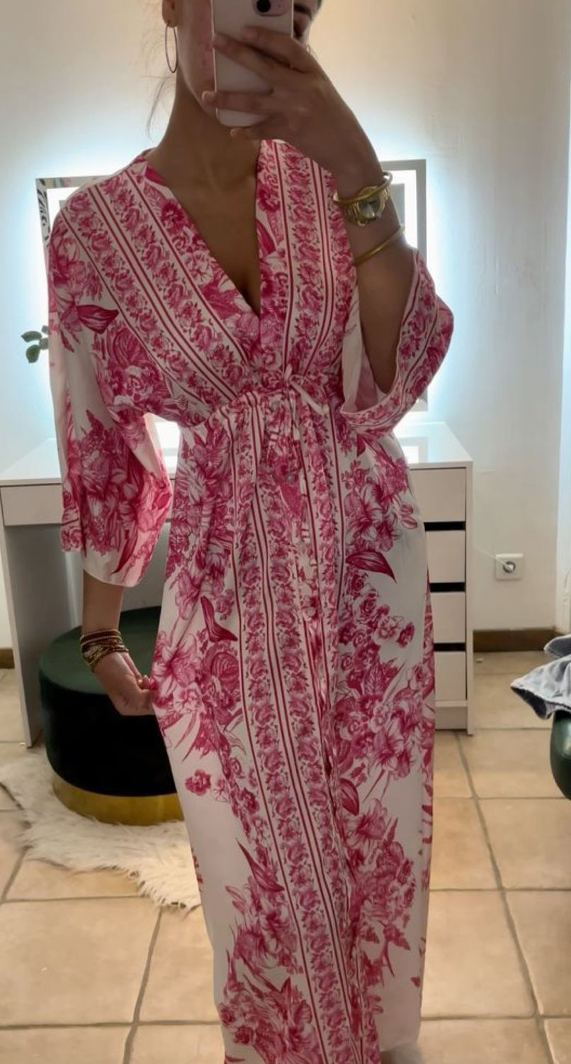 Robe kimono rose