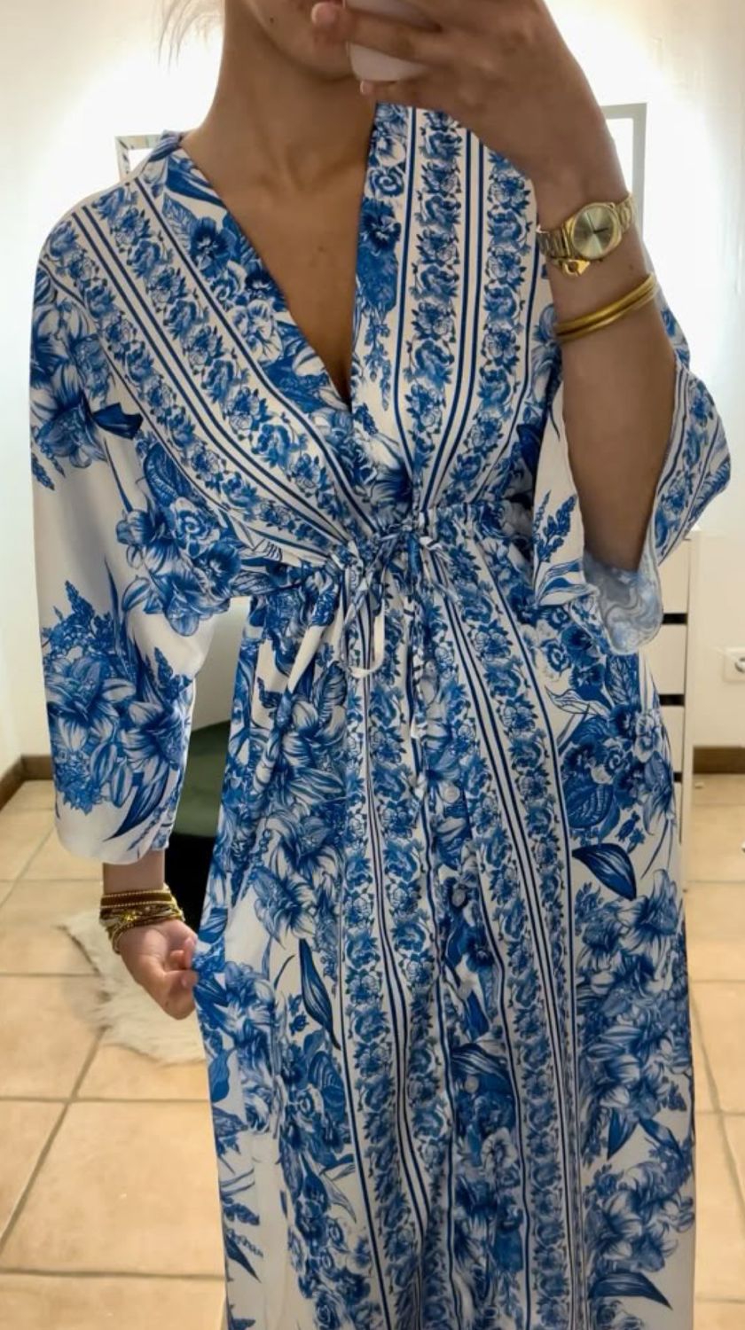 Robe kimono bleu