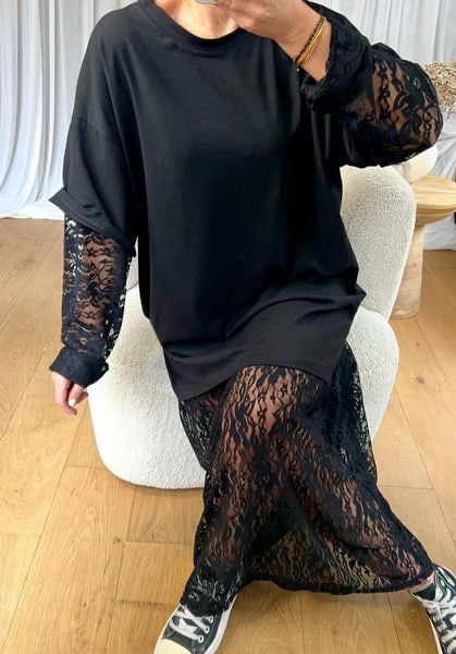 Robe noir dentelle