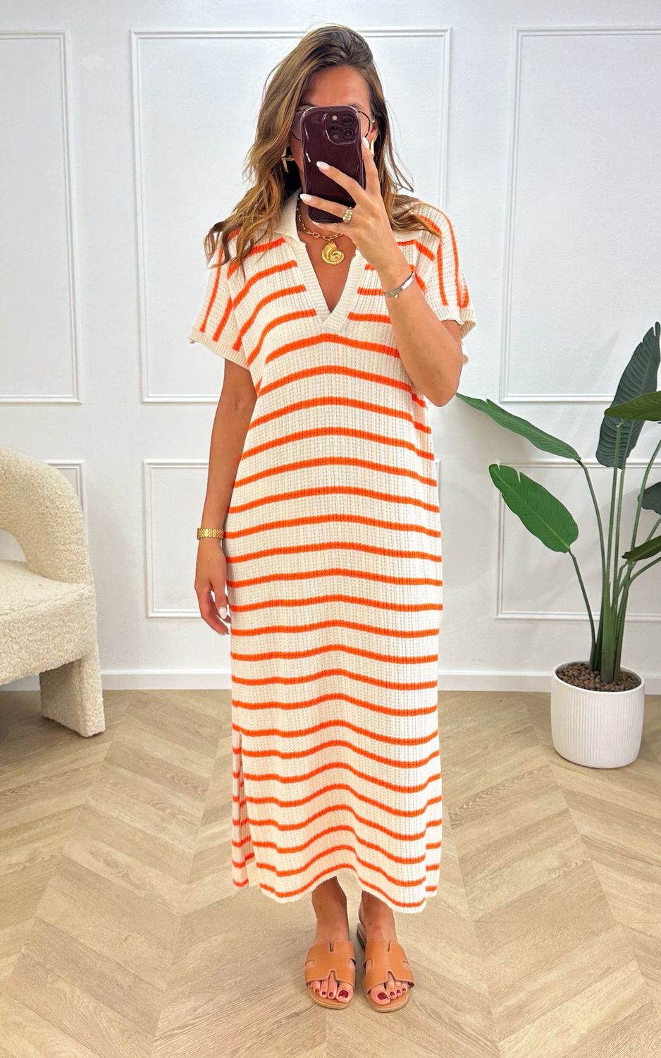 Robe Maille Malak orange
