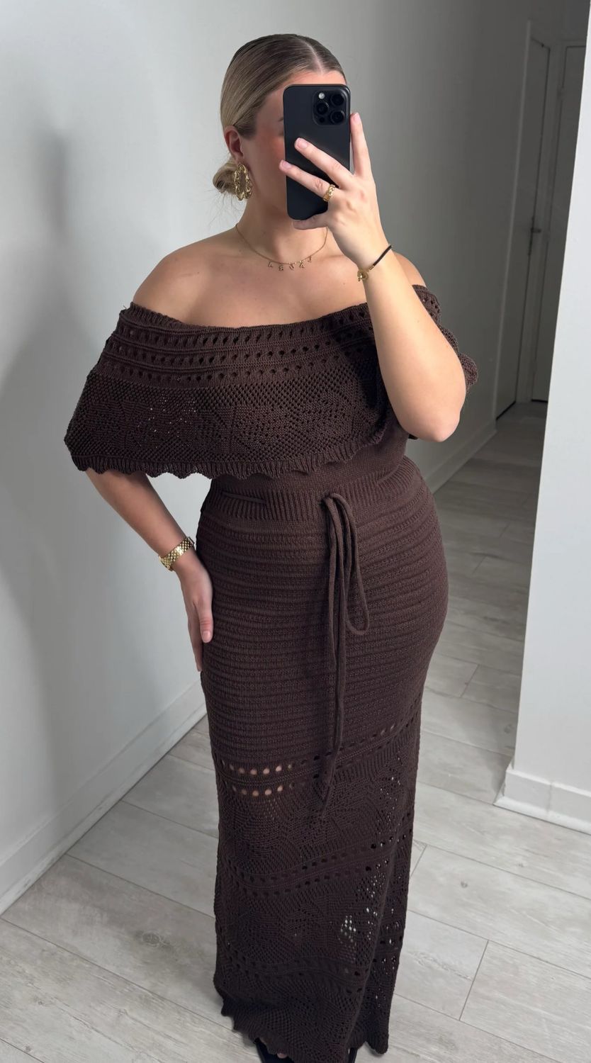 Robe Maille marron