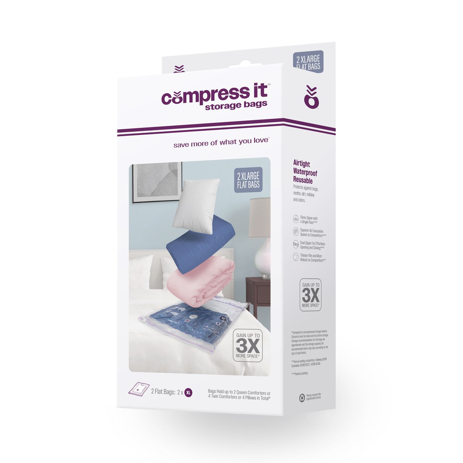 2-XLarge Flat Vacuum Compression Set