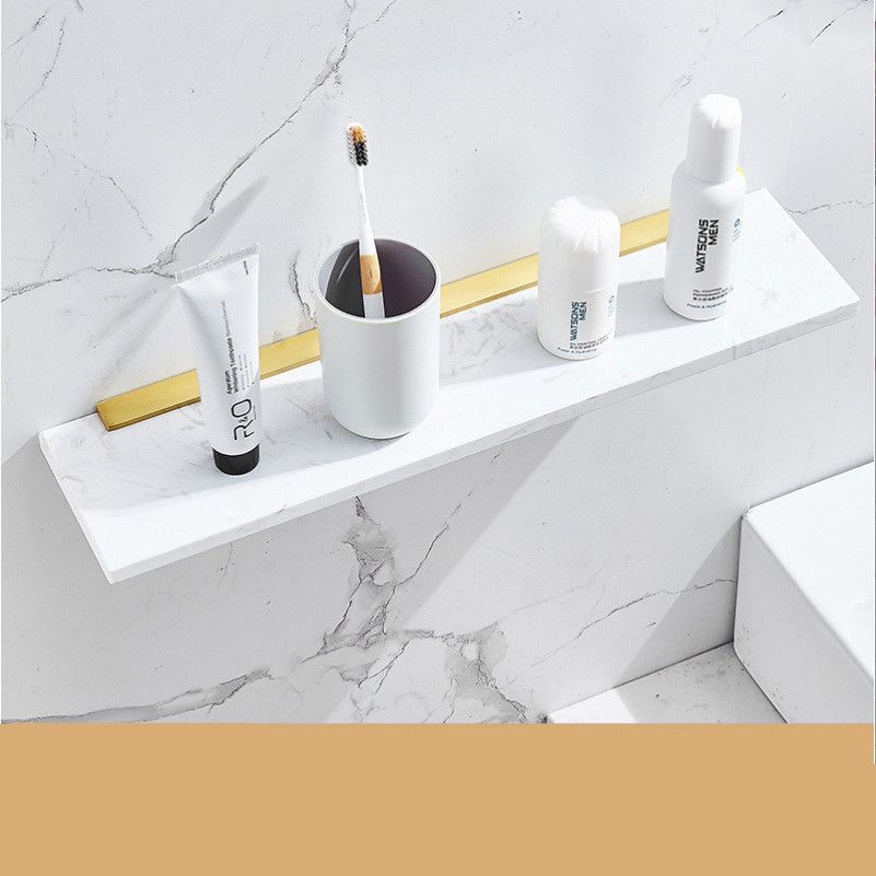 Color: Snow White, Size: 30tablets - Nordic Lightweight Marble Bathroom Rack Wall Bathroom Mirror Front Cosmetics Collection Rack Towel Rack Gold