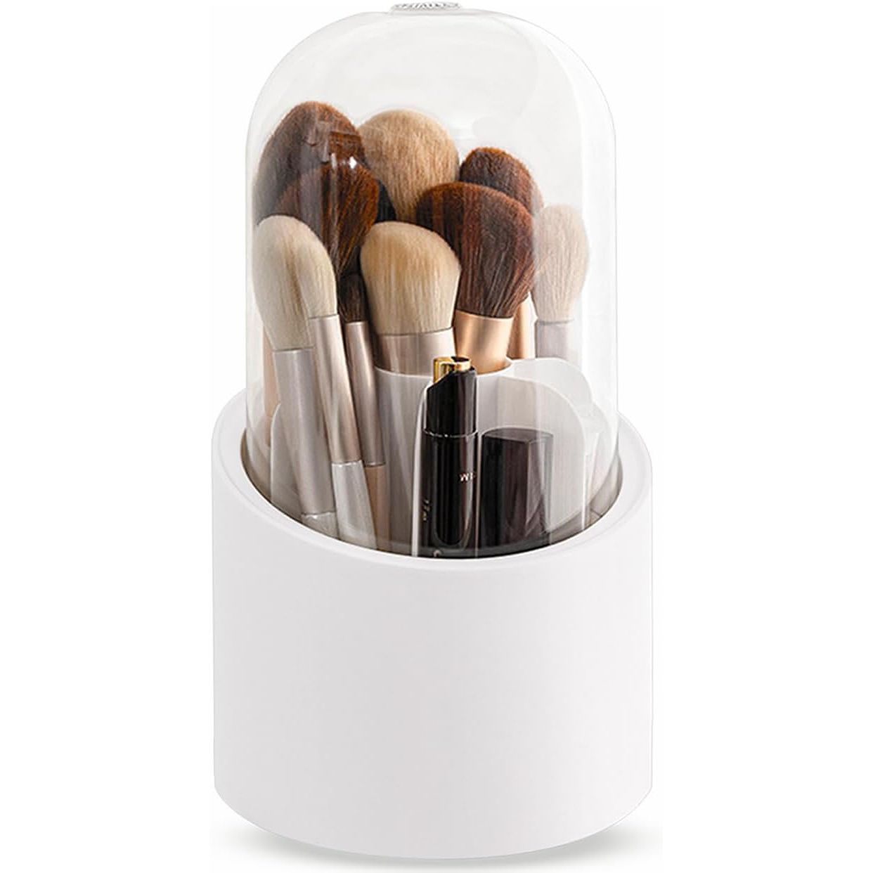 Makeup Brush Holder Organizer, Rotating Dustproof Make Up Brushes Container