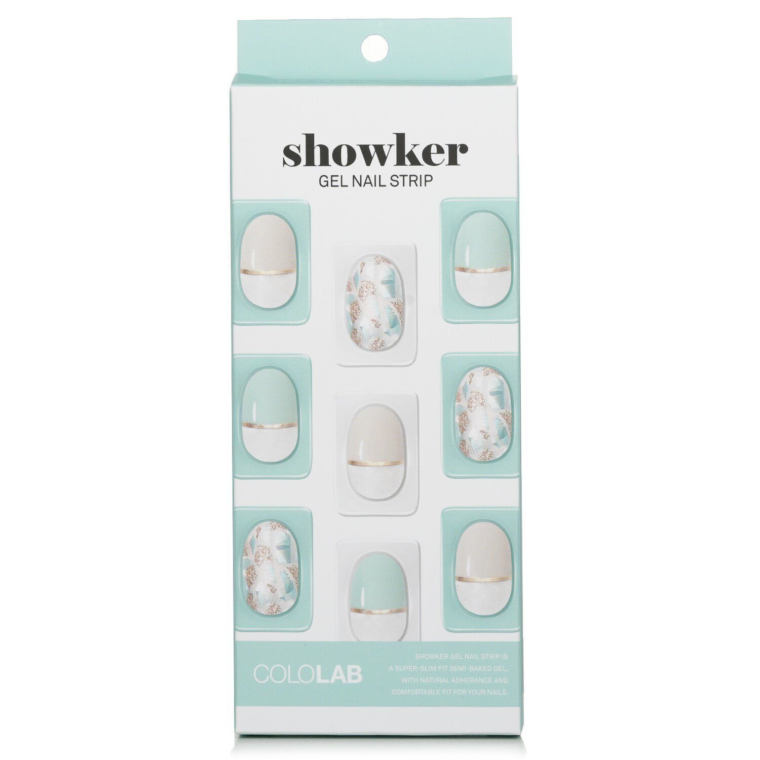 COLOLAB - Showker Gel Nail Strip # CSA701 Jewel Shooting Mint 641001 1pcs