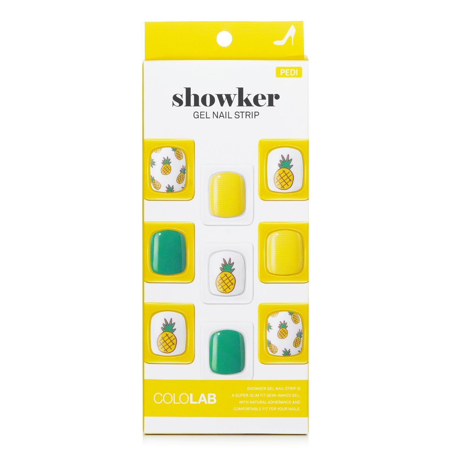 COLOLAB - Showker Gel Nail Strip # CPA702 Aloha Pineapple 643074 1pcs