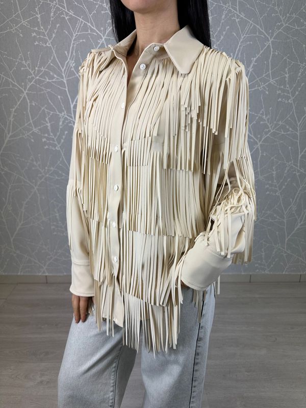 Camicia con frange burro