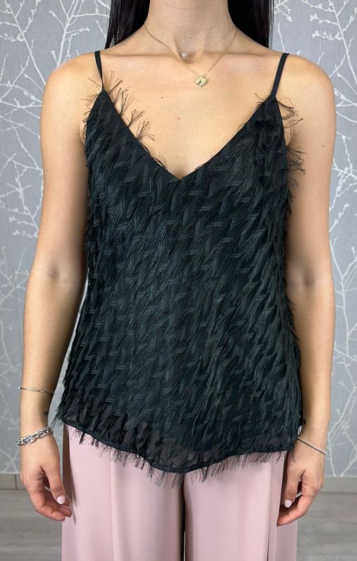 Top piume nero